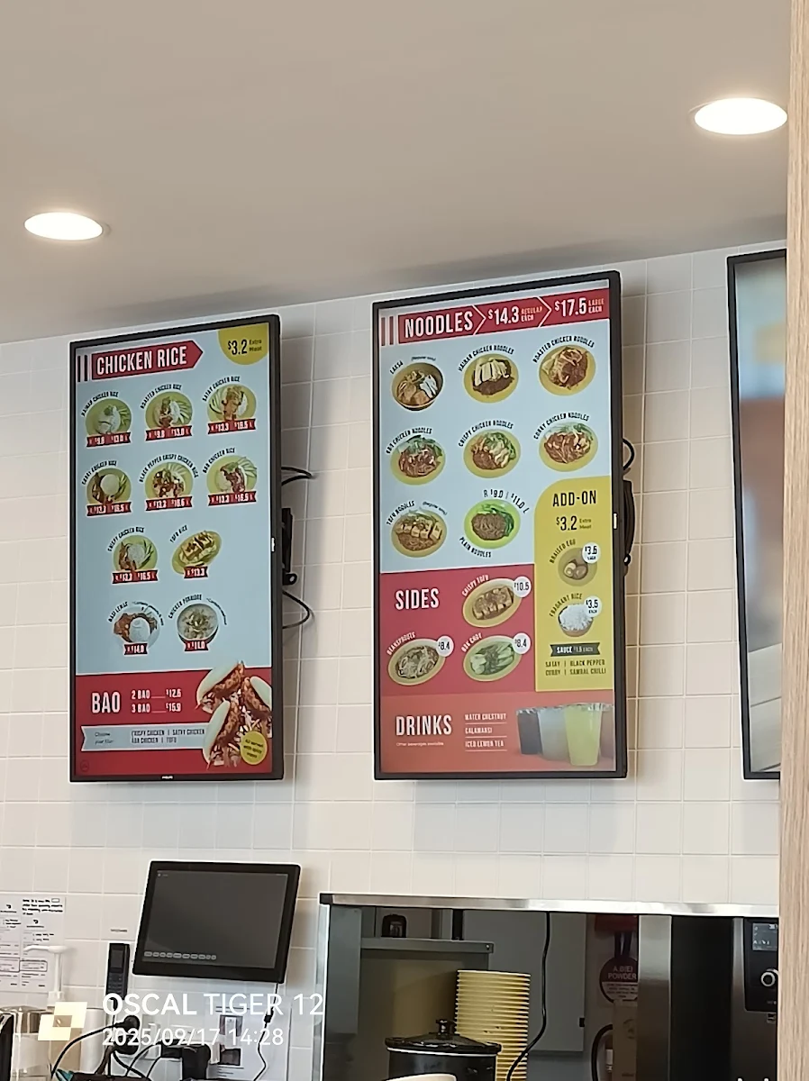 Menu, Chicken Rice Corner (The Square Mirrabooka)