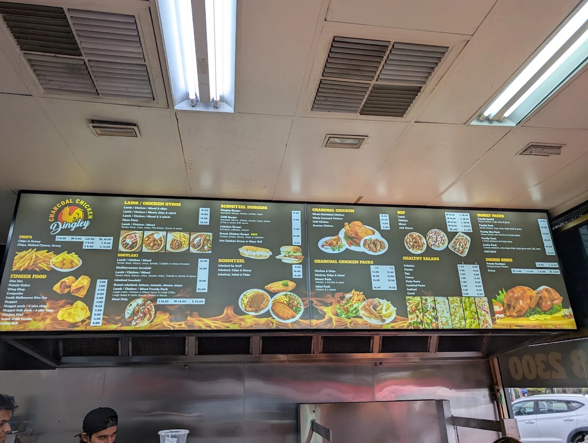 Menu, Dingley Charcoal Chicken