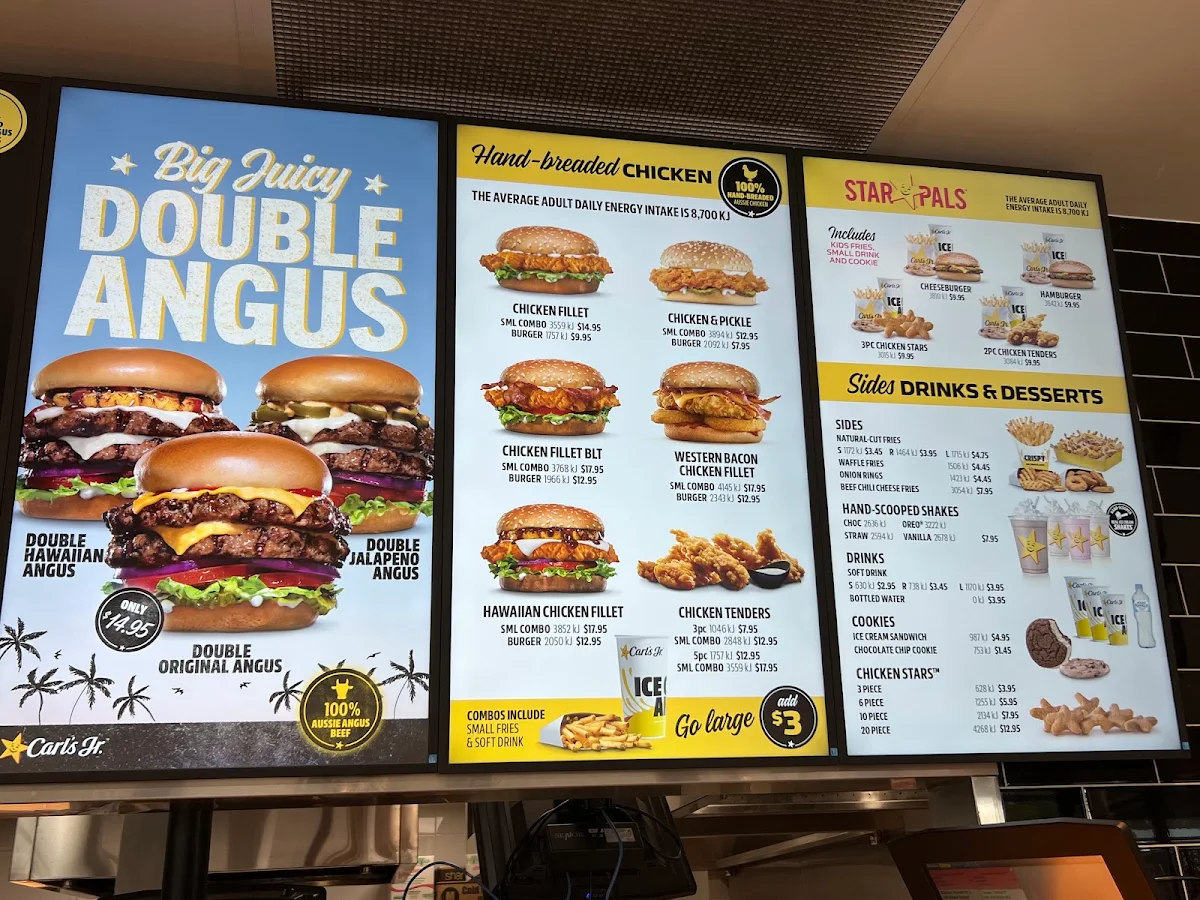 Menu, Carl's Jr. Morayfield