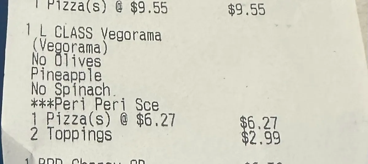 Menu, Domino's Pizza Thornlie (WA)