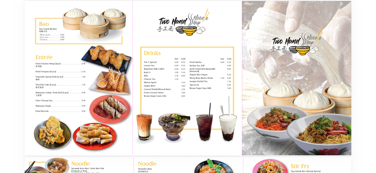 Menu, Two Hands Noodle Shop Cockburn