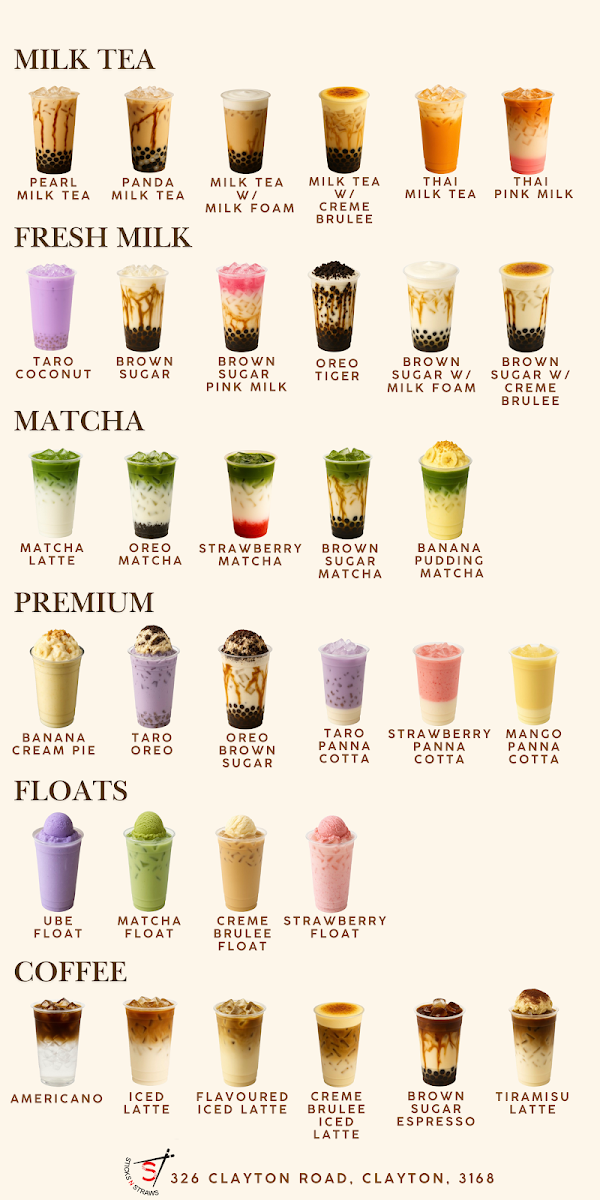 Menu, Sticks N Straws