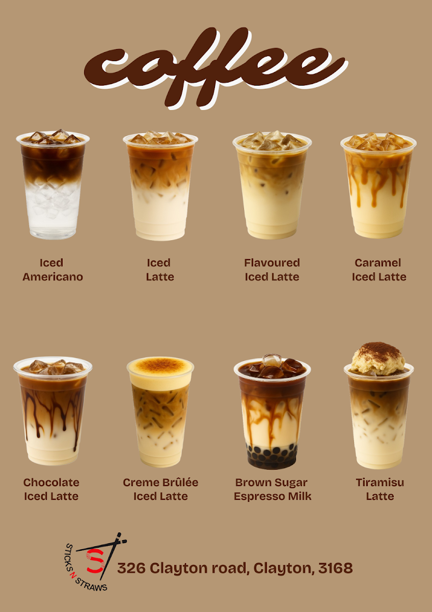 Menu, Sticks N Straws