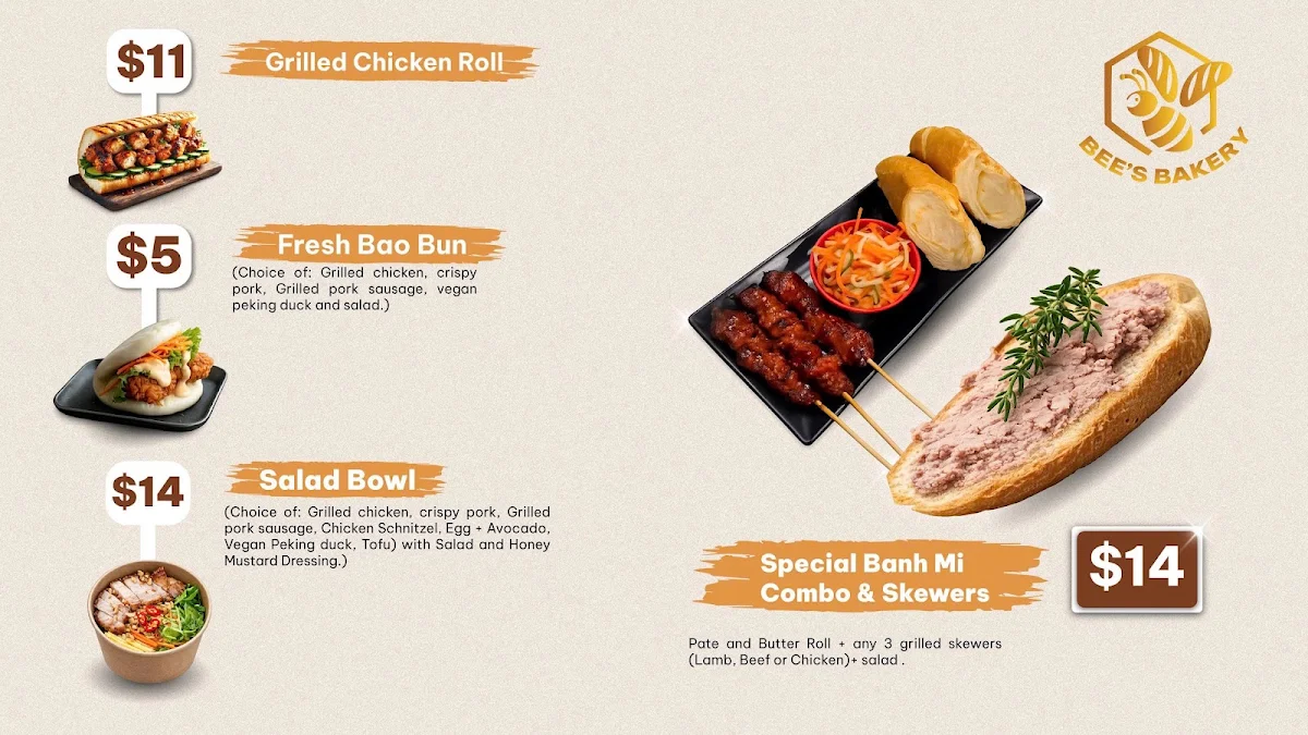 Menu, BEE’S BAKERY