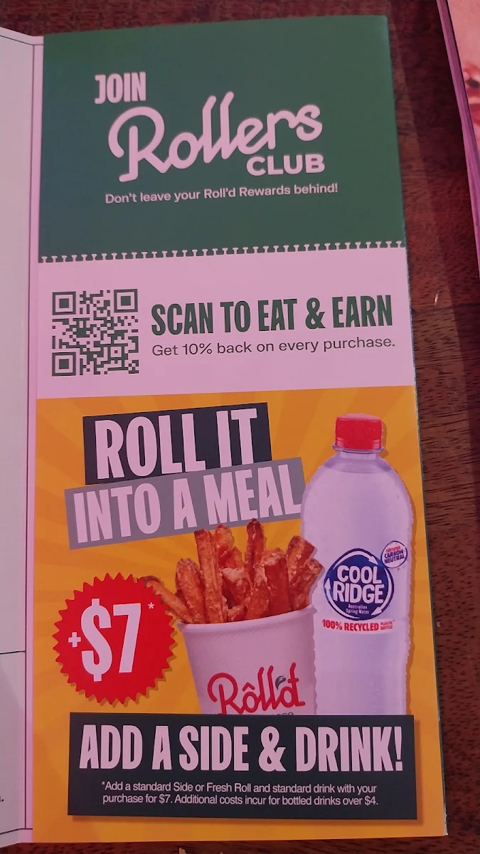 Menu, Roll'd Belconnen