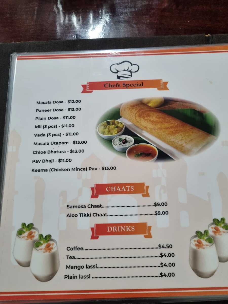 Menu, Master Chef Indian Tandoori