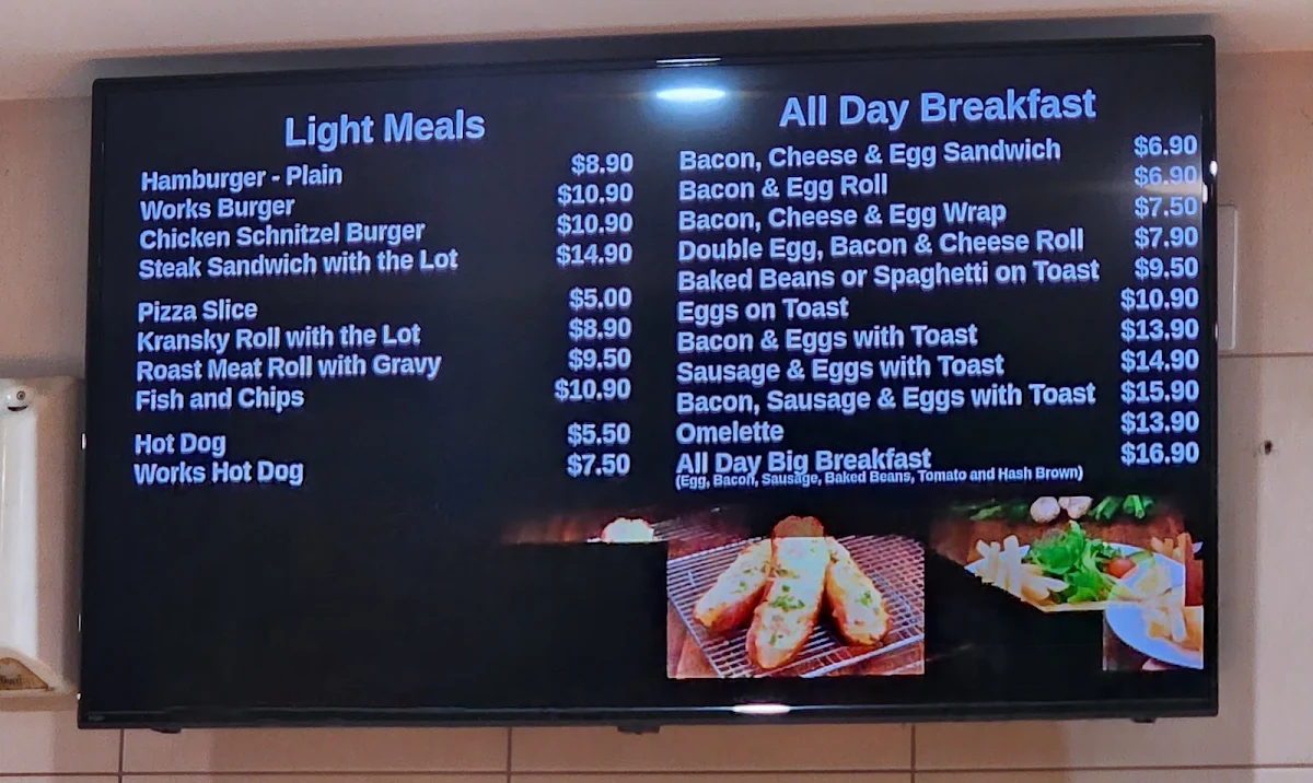 Menu, Roadhaven Cafe Rockbank