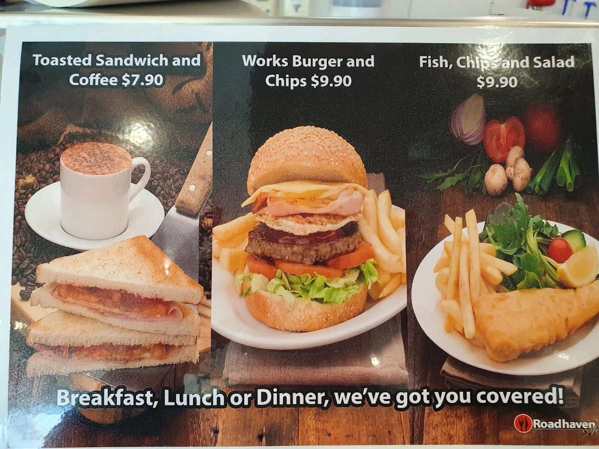 Menu, Roadhaven Cafe Rockbank