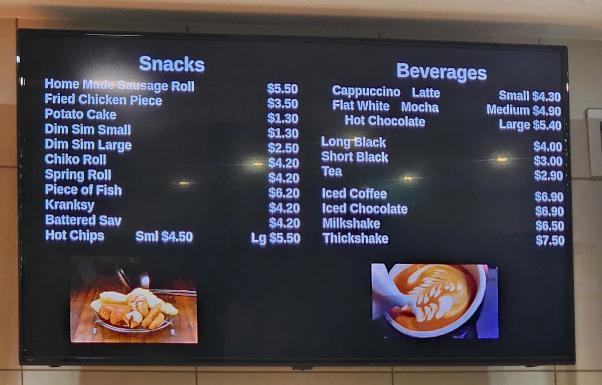 Menu, Roadhaven Cafe Rockbank
