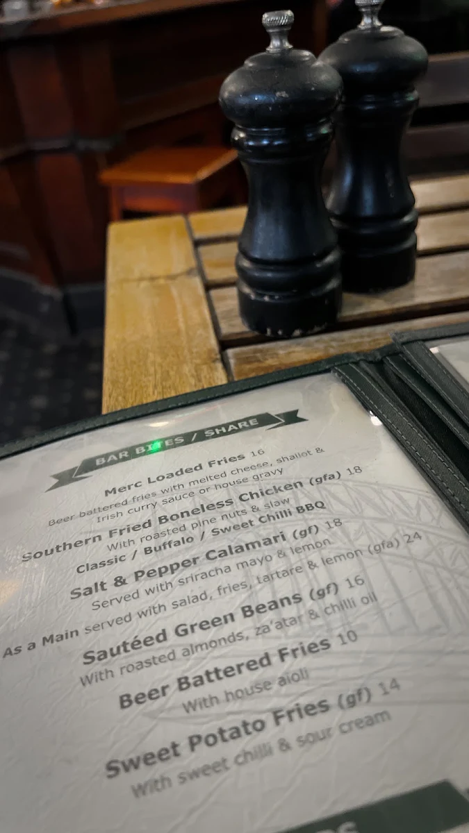 Menu, Mercantile Hotel
