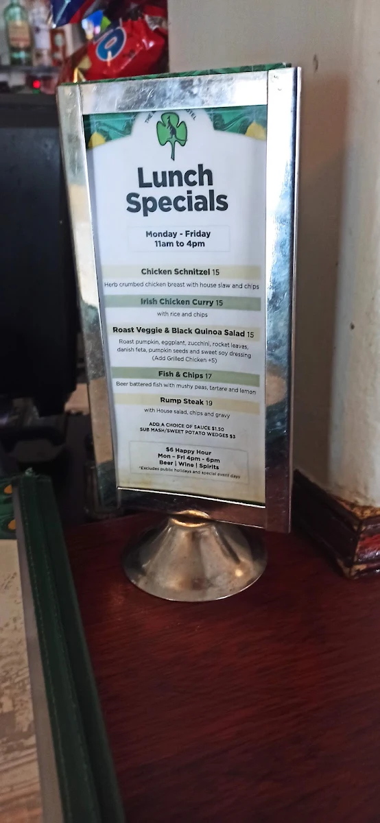 Menu, Mercantile Hotel