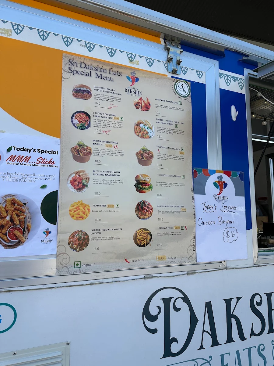 Menu, Sri Dakshin Eats FOOD TRUCK