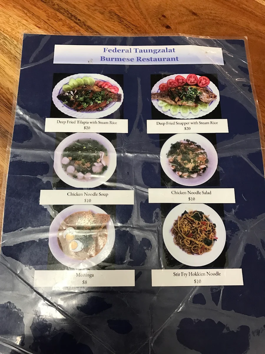 Menu, Federal Taung Zalat