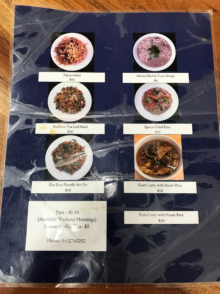 Menu, Federal Taung Zalat
