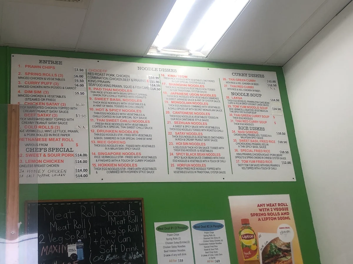 Menu, Wok 'n' Roll Bistro