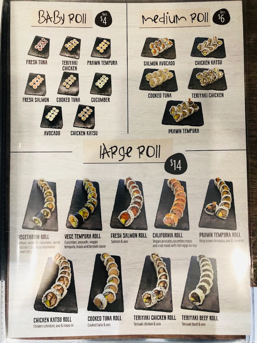Menu, Sushi House