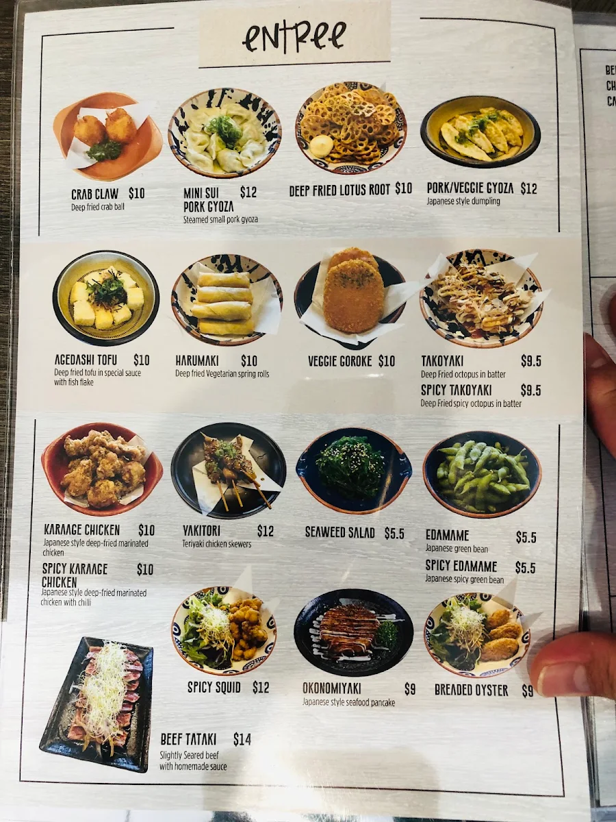 Menu, Sushi House