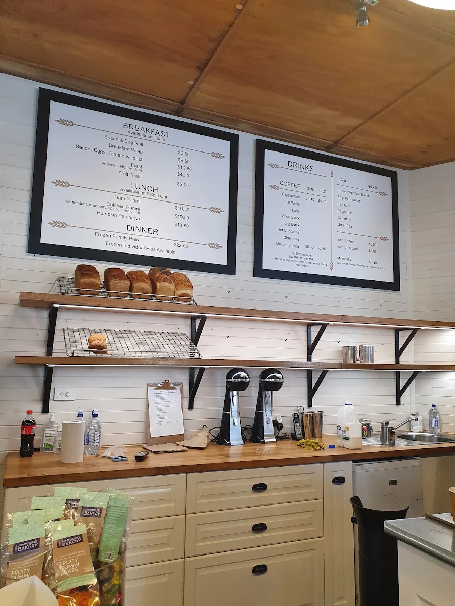 Menu, Nimmitabel Bakery