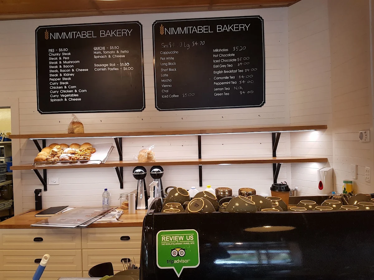 Menu, Nimmitabel Bakery