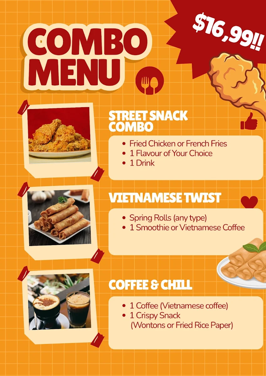 Menu, SunVi Street Café