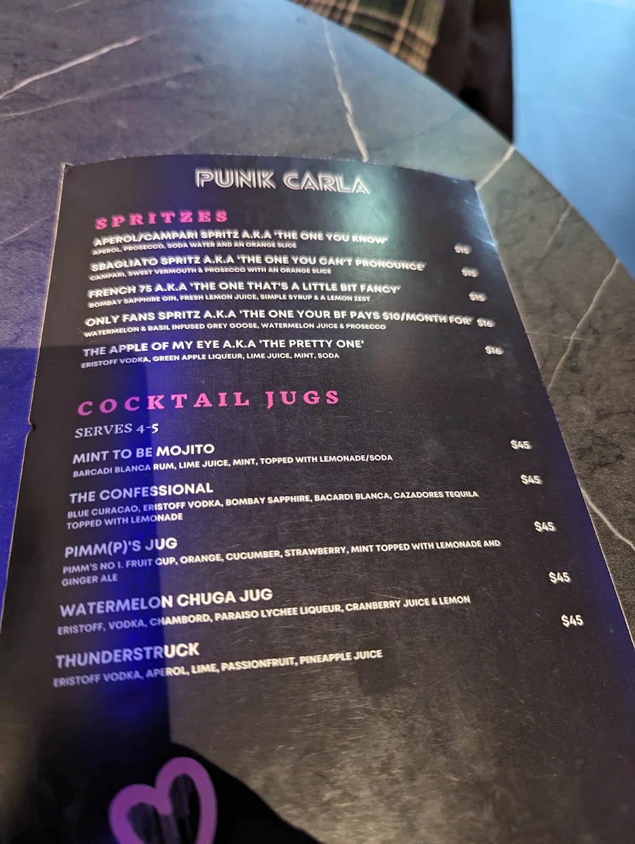 Menu, Punk Carla