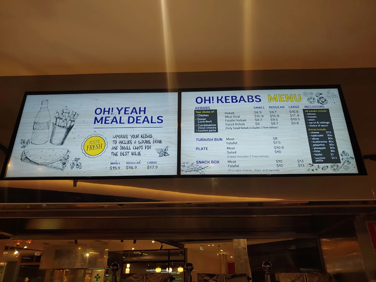 Menu, Oh! Kebabs