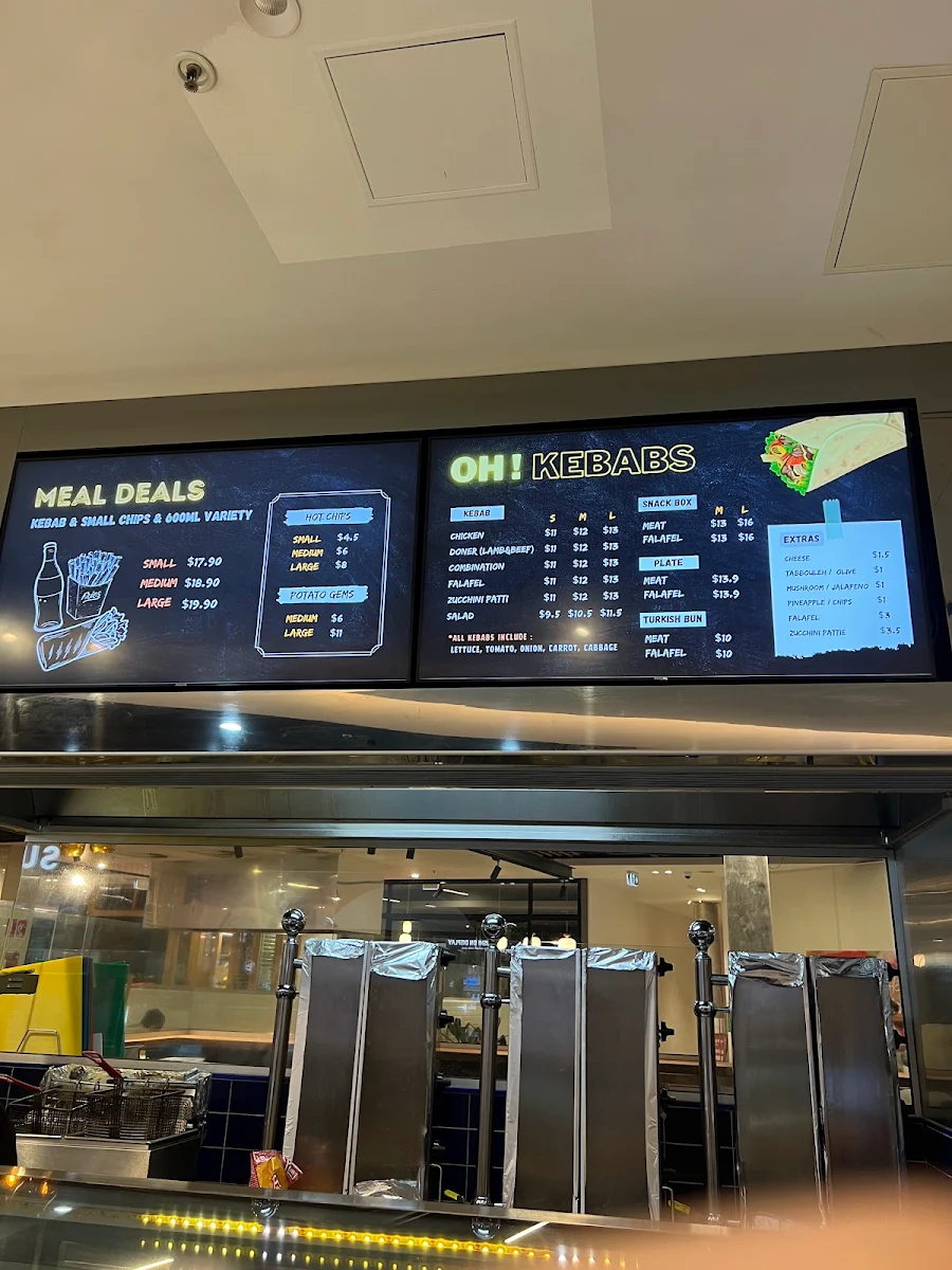 Menu, Oh! Kebabs