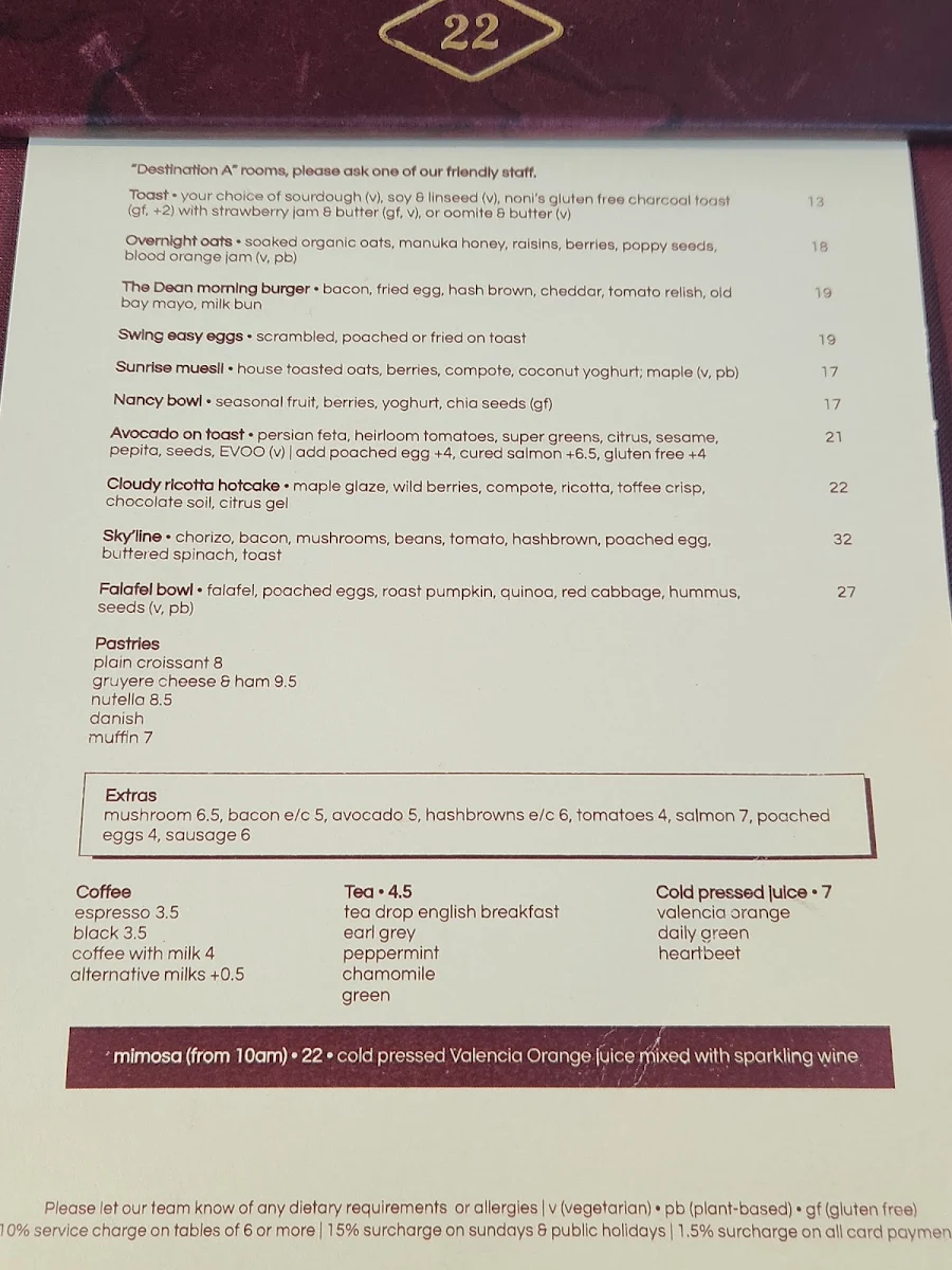 Menu, Dean & Nancy on 22