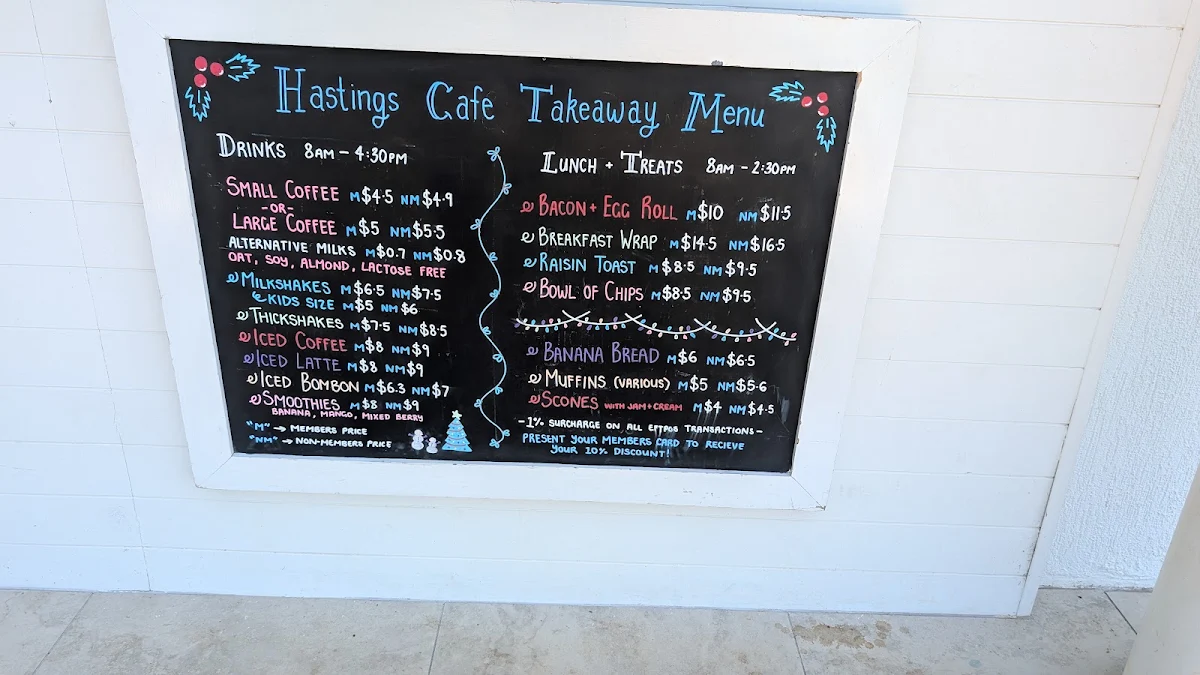 Menu, Hastings Coffee Co.