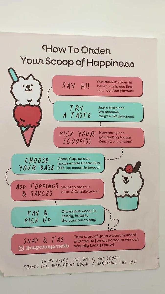 Menu, Sugarays Plant-Based Gelato