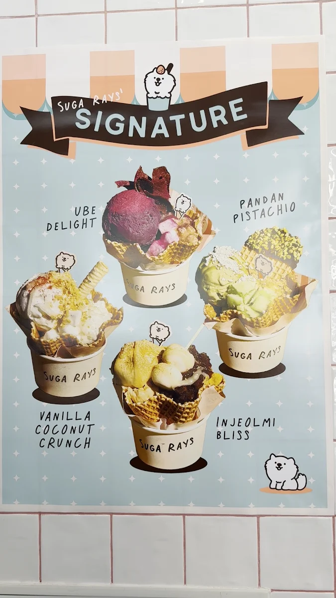 Menu, Sugarays Plant-Based Gelato