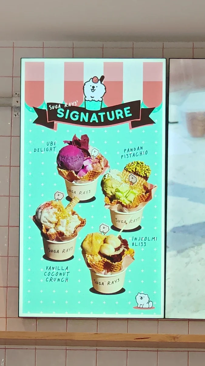 Menu, Sugarays Plant-Based Gelato