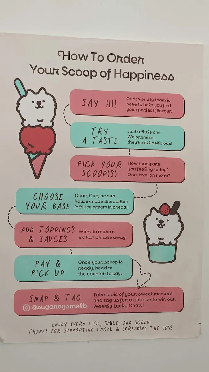 Menu, Sugarays Plant-Based Gelato