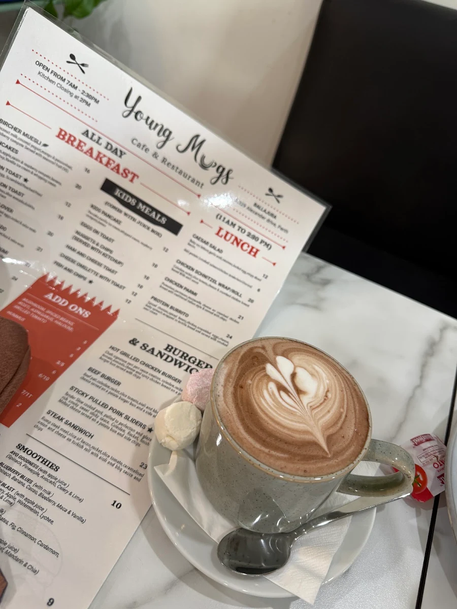 Menu, Young Mugs Cafe