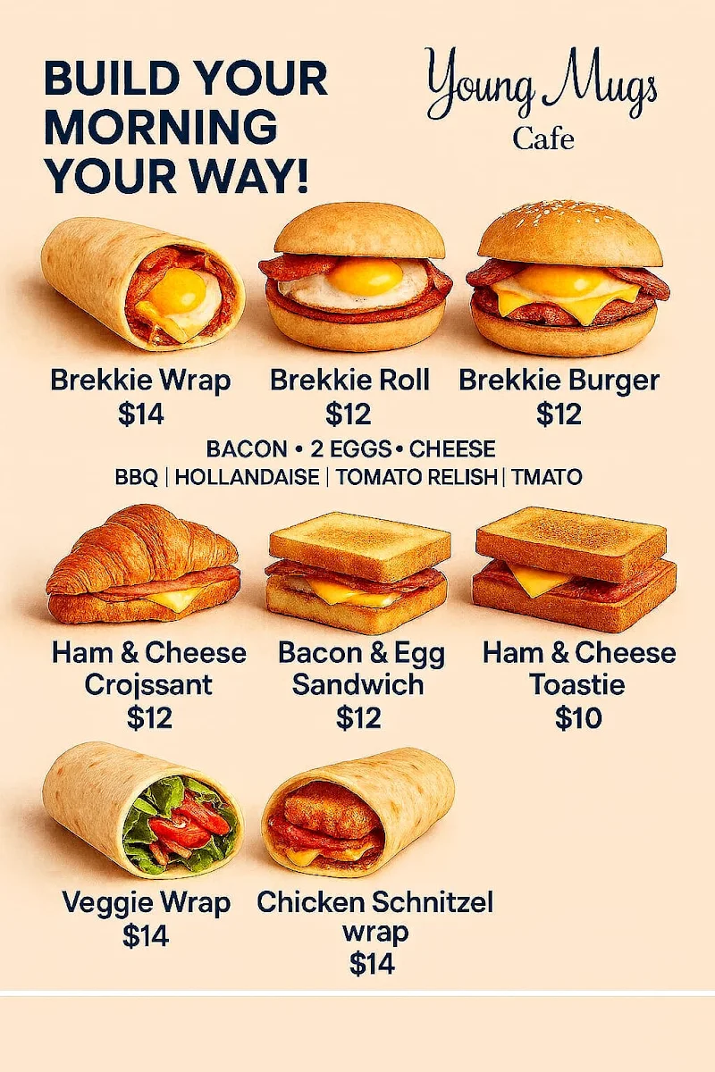 Menu, Young Mugs Cafe
