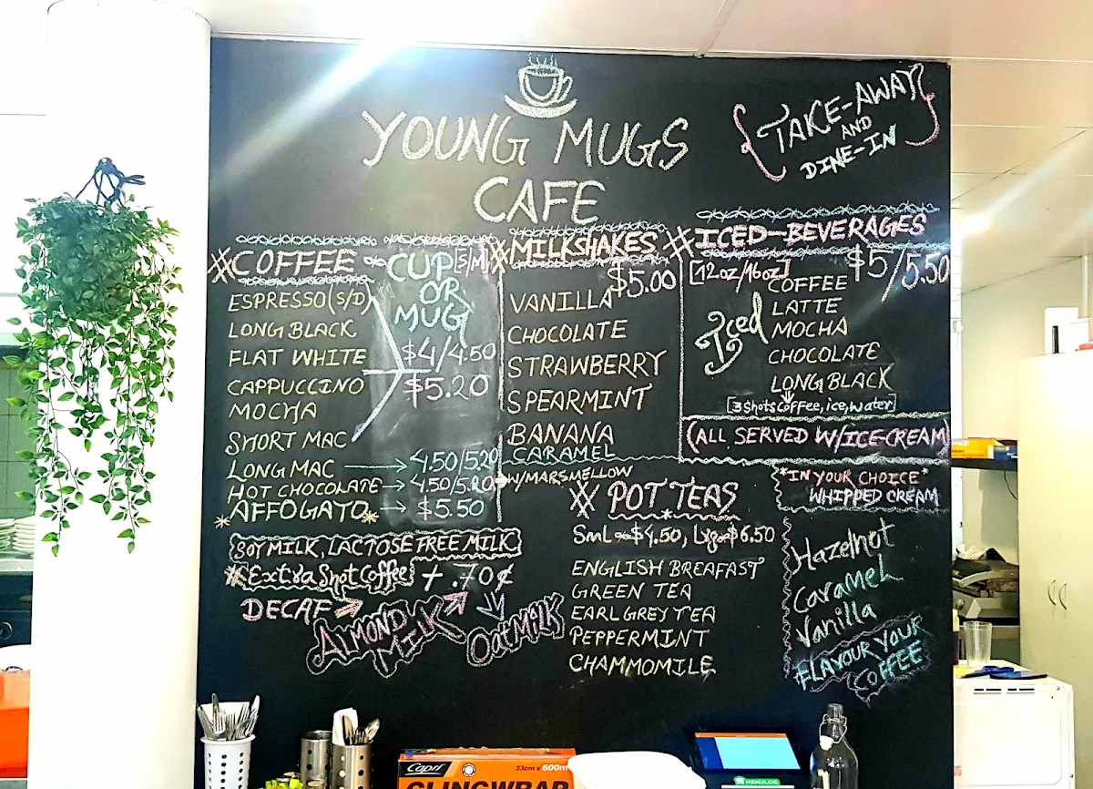 Menu, Young Mugs Cafe