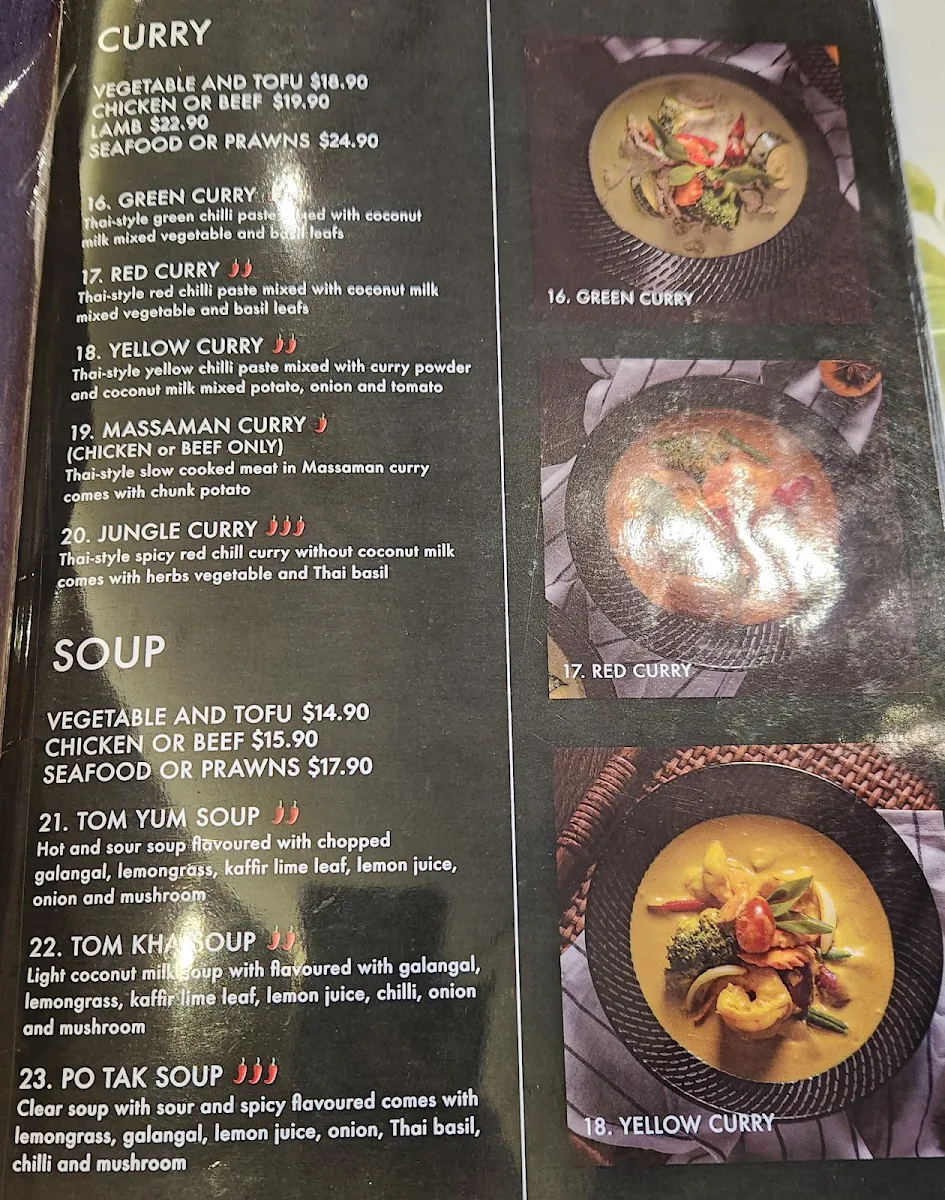 Menu, The Bangkok Manor Lakes