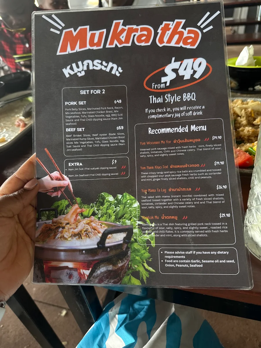 Menu, The Bangkok Manor Lakes