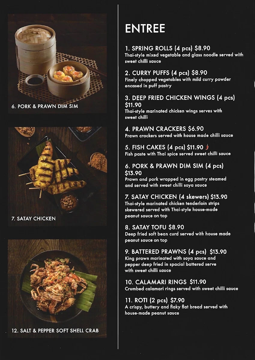 Menu, The Bangkok Manor Lakes