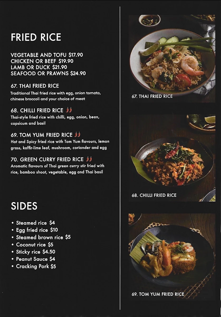 Menu, The Bangkok Manor Lakes
