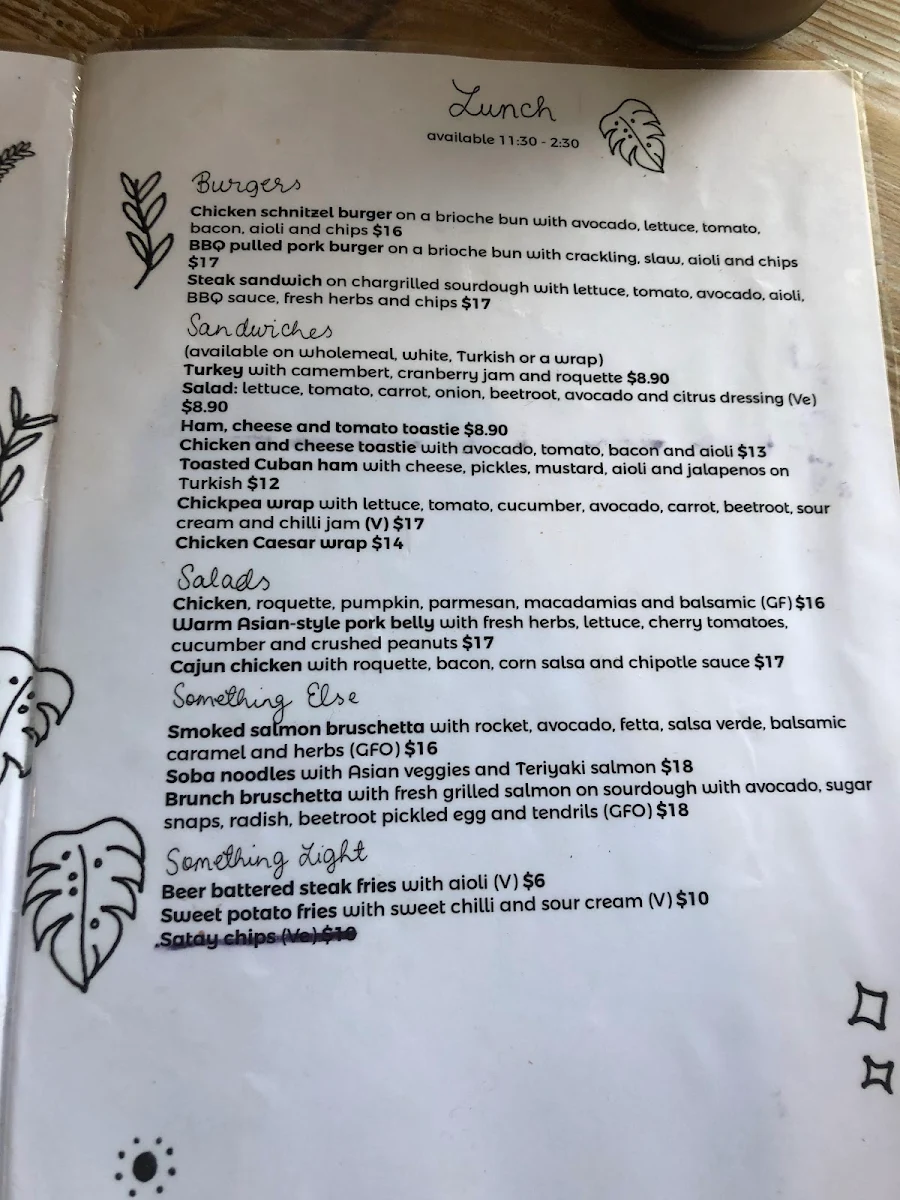 Menu, Cafe Mocha