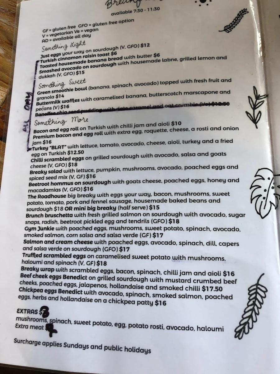 Menu, Cafe Mocha