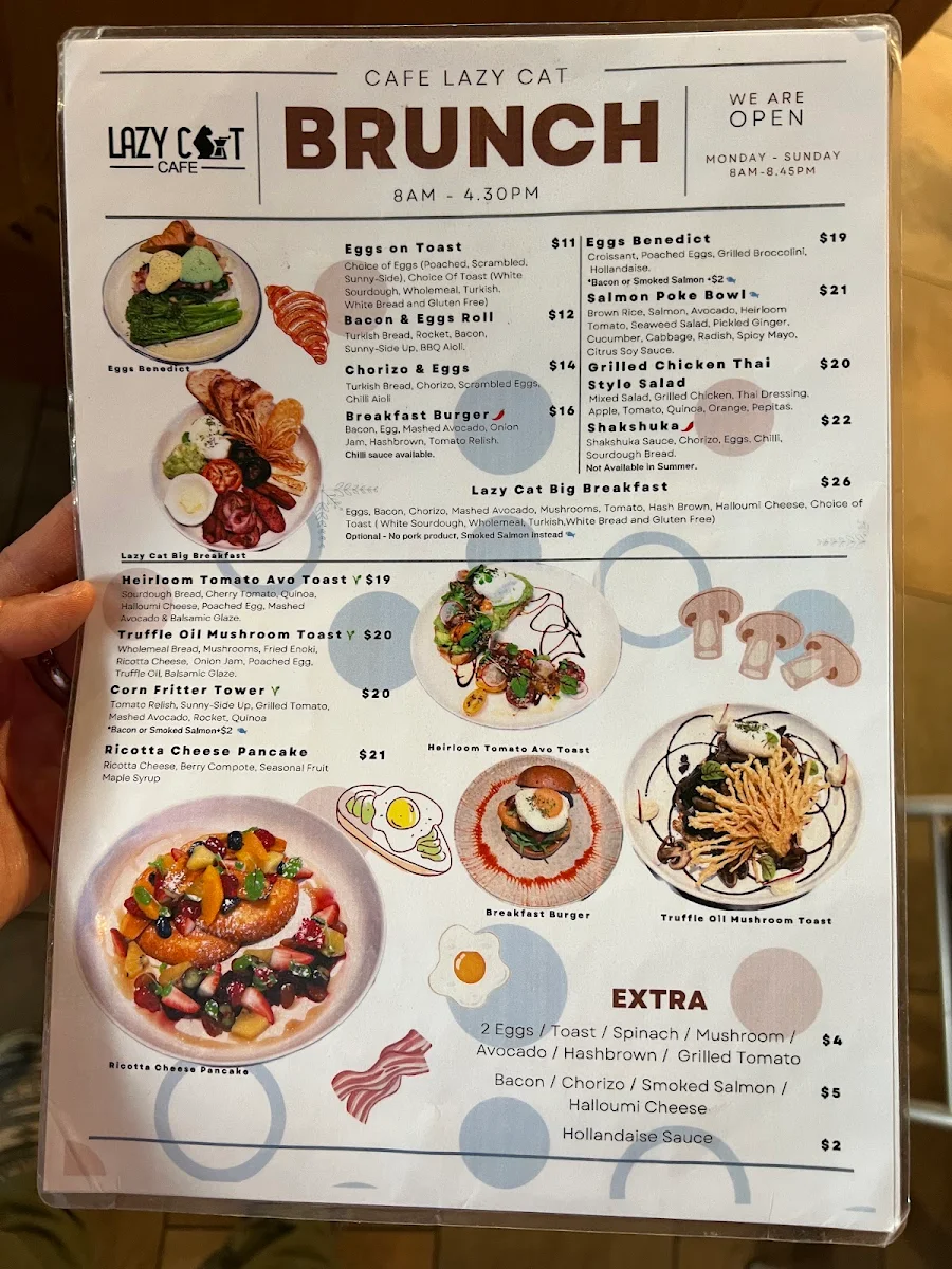 Menu, Lazy Cat Cafe