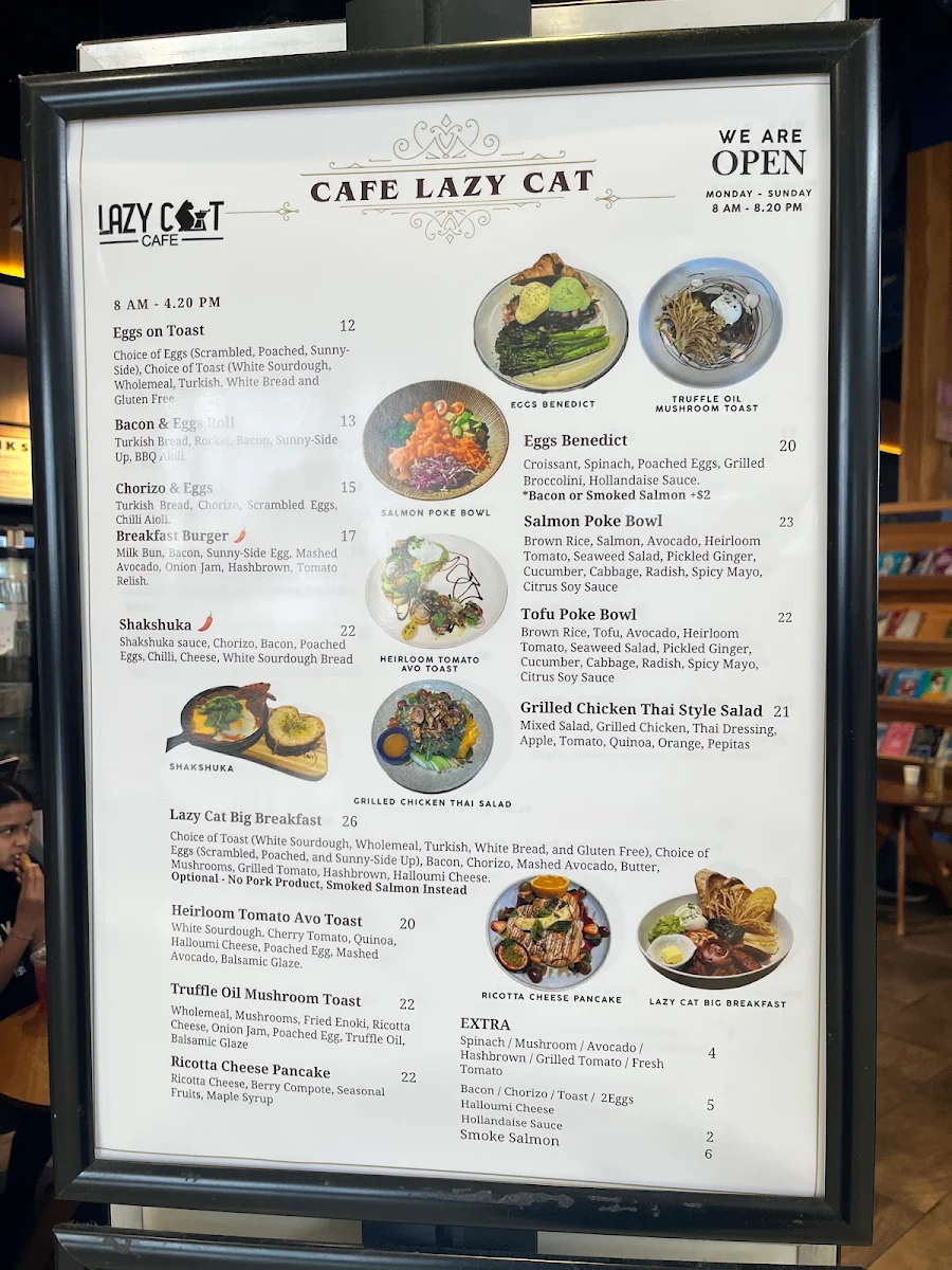 Menu, Lazy Cat Cafe