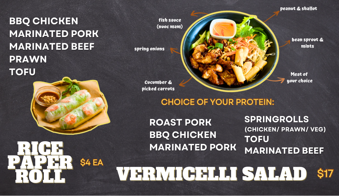 Menu, The little banh mi house Langwarrin