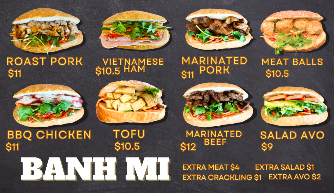 Menu, The little banh mi house Langwarrin