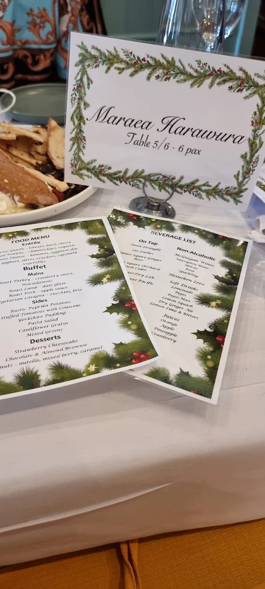 Menu, Victoria Park Hotel