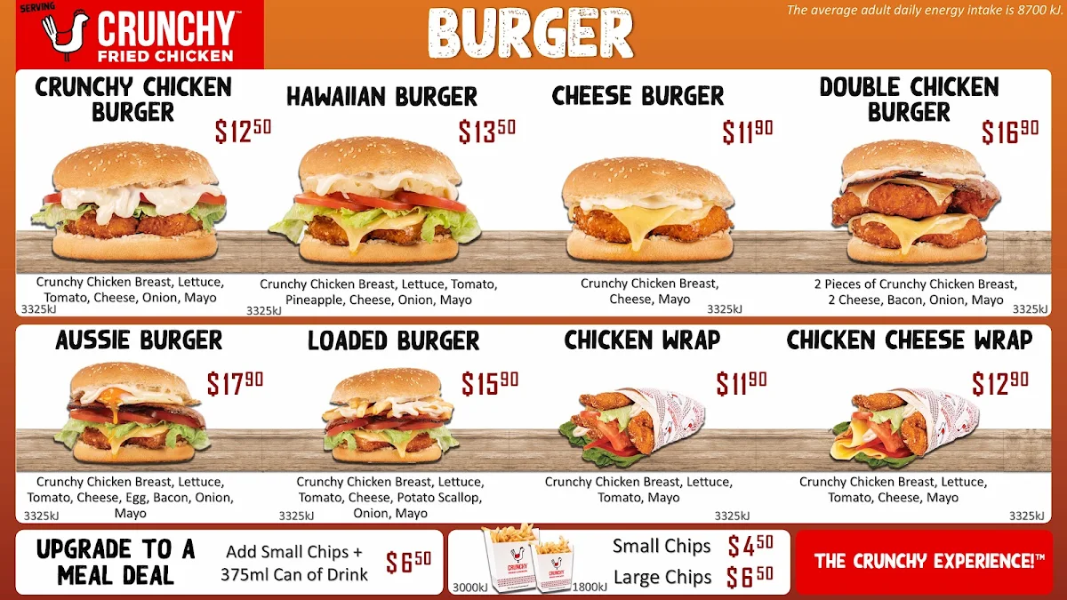 Menu, CRUNCHY FRIED CHICKEN BY MY LOCAL STORE