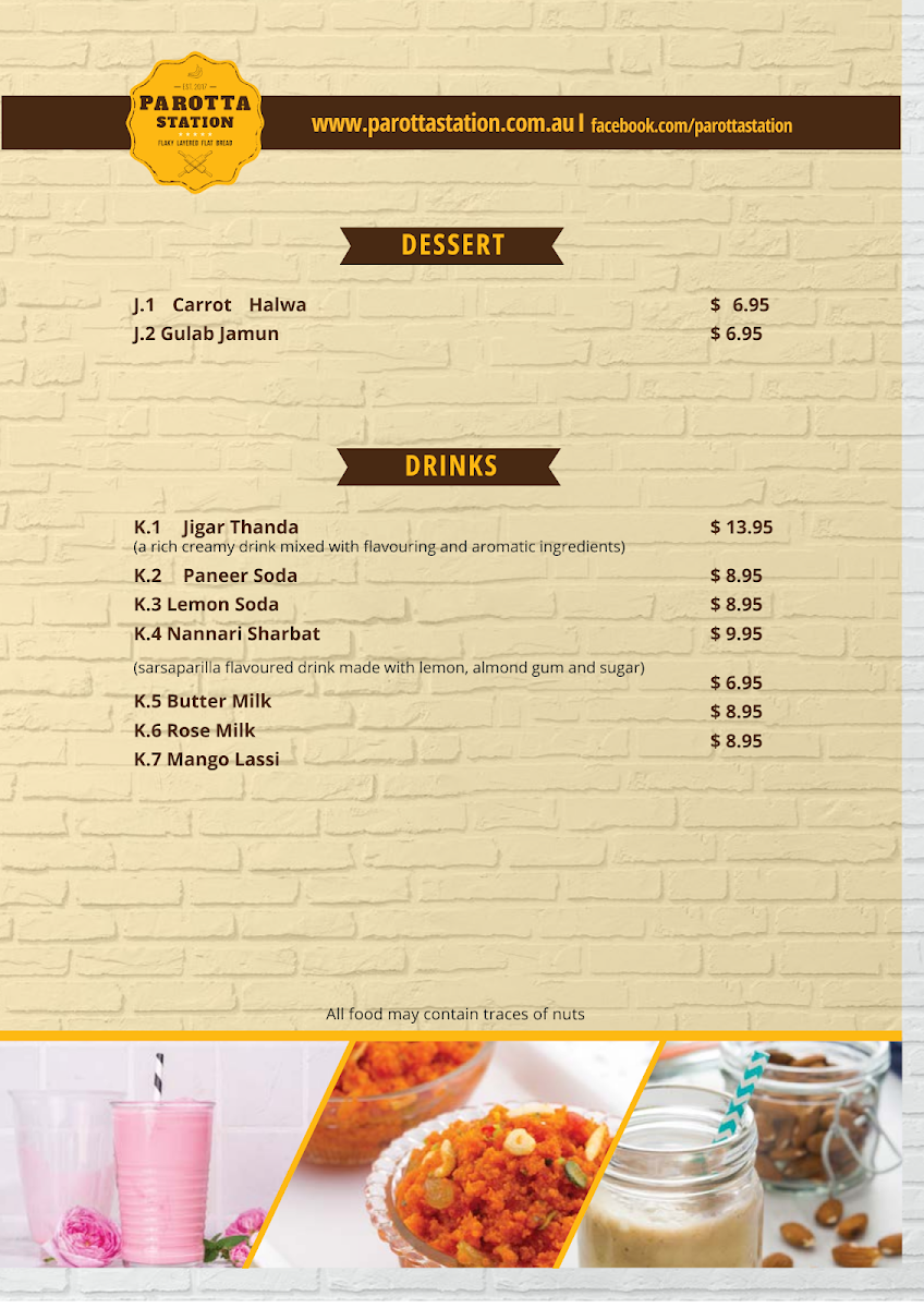 Menu, Parotta Station