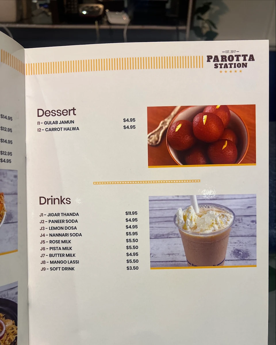 Menu, Parotta Station